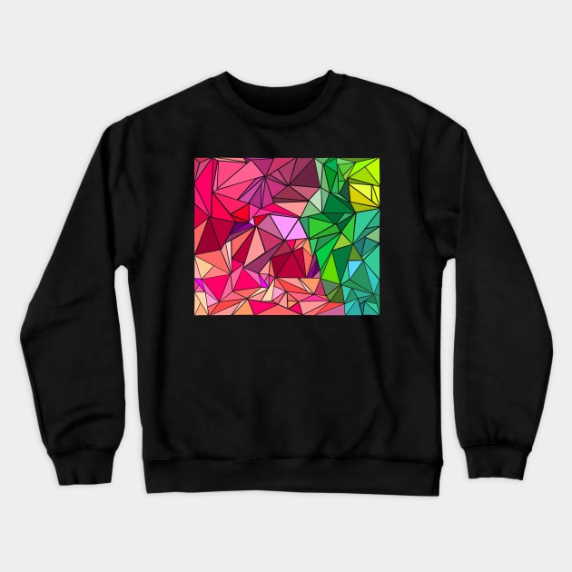 Polygonal Colorful Pattern Crewneck Sweatshirt by TheArtism